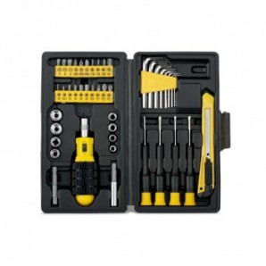 Set de herramientas con 45 piezas en estuche Negro