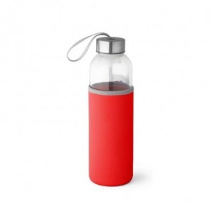 Botella deportiva con cinta y funda Rojo