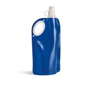 Botella plegable triple capa con boquilla Azul