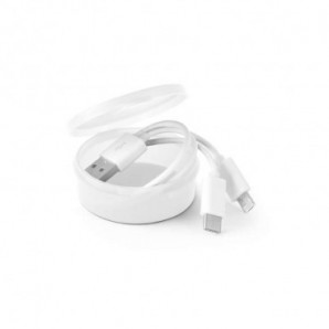 Cable USB con conector 3 en 1 Blanco