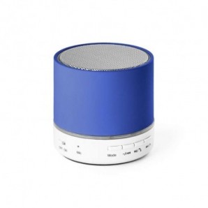 Altavoz portátil con micrófono acabado goma Azul real