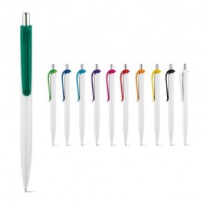Bolígrafo de plástico y clip de color