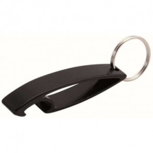 Llavero de aluminio con abrebotellas Lenis Negro