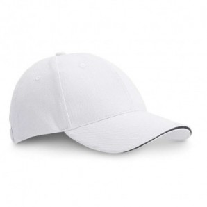 Gorra de algodón 6 paneles con hebilla Blanco