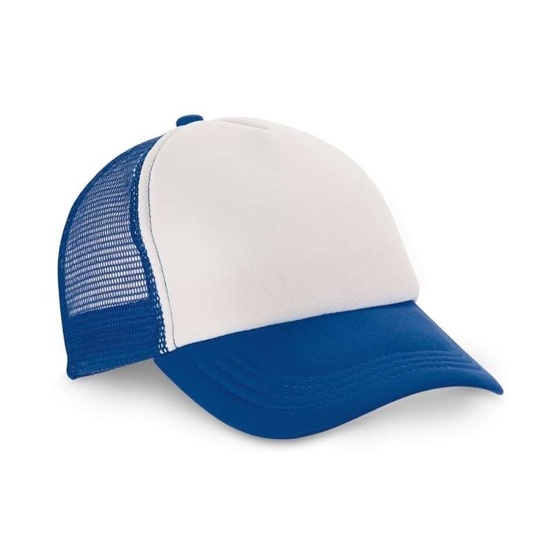 Gorra de poliéster y malla Azul real