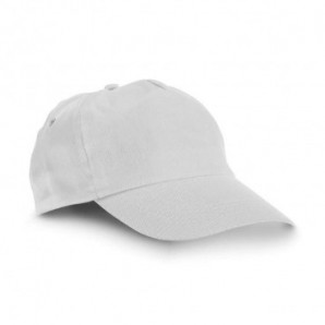 Gorra de poliéster con velcro Blanco