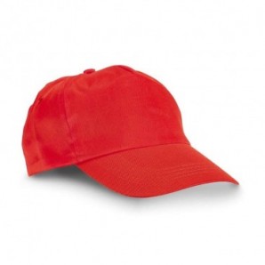 Gorra de poliéster con velcro Rojo