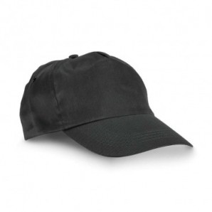 Gorra de poliéster con velcro Negro