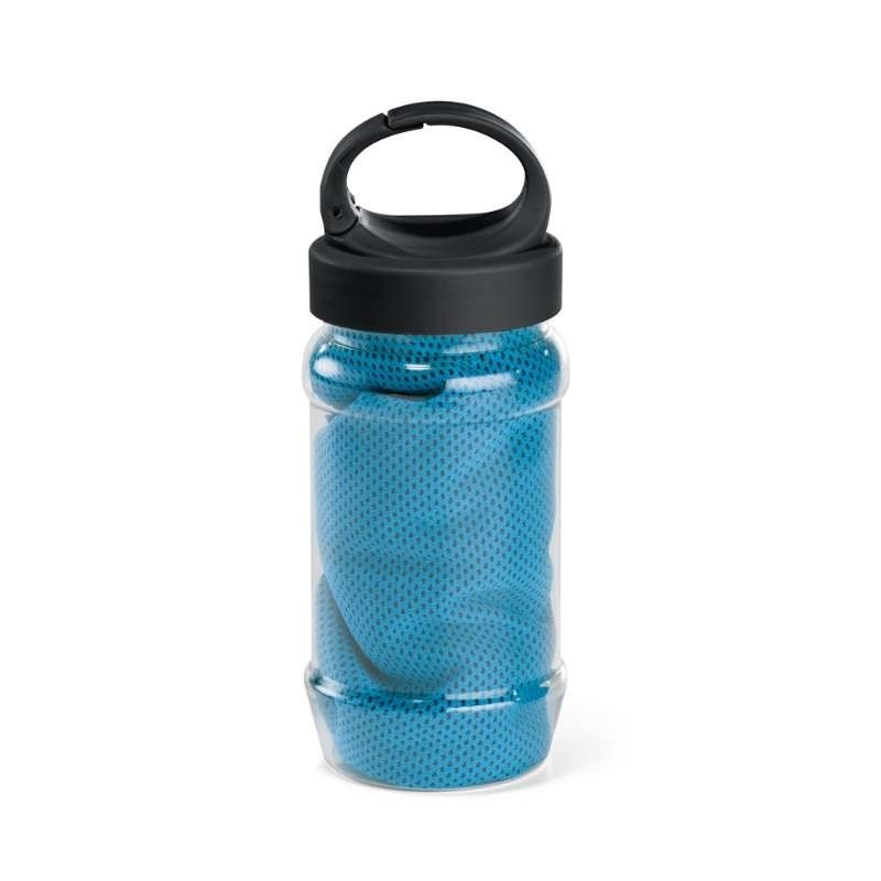 Toalla deportiva con botella Azul claro