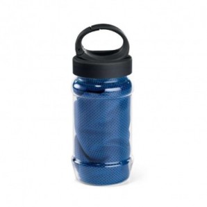 Toalla deportiva con botella Azul real
