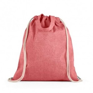 Bolsa tipo mochila de algodón reciclado con asas Rojo