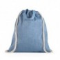 Bolsa tipo mochila de algodón reciclado con asas Azul