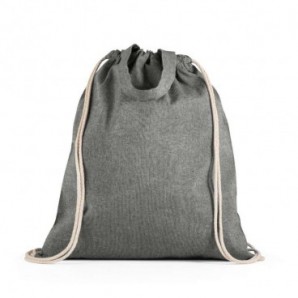 Bolsa tipo mochila de algodón reciclado con asas Negro