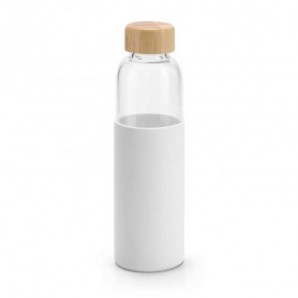 Botella de vidrio con funda de silicona Blanco
