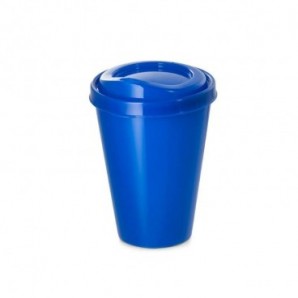 Vaso reutilizable en PP con tapa Azul real