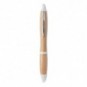 Bolígrafo bambú y plástico Blanco