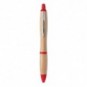 Bolígrafo bambú y plástico Rojo