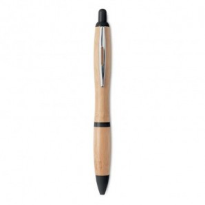 Bolígrafo bambú y plástico Negro
