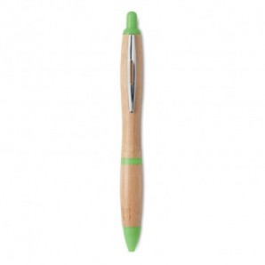 Bolígrafo bambú y plástico Verde lima