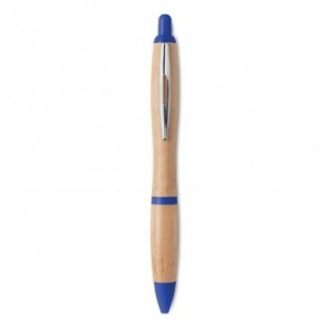 Bolígrafo bambú y plástico Azul real