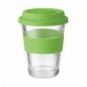 Vaso de cristal de 350 ml con tapa Verde lima