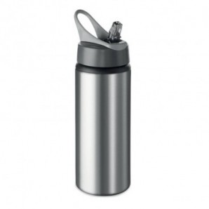 Botella de aluminio 600 ml Plateado mate