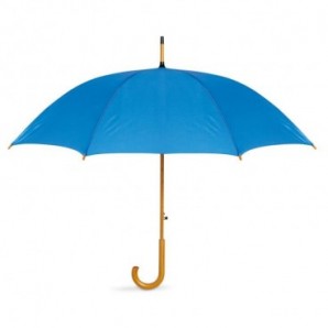 Paraguas automático con mango de madera Azul real