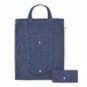 Bolsa plegable 140 gr de algodón reciclado Azul