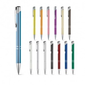 Bolígrafo de aluminio brillante tinta azul