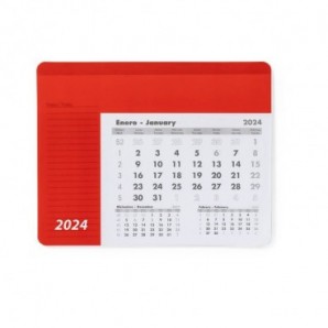 Alfombrilla de PVC con calendario de papel 2020 Rojo