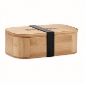 Fiambrera de bambú con cinta de nylon 1000 ml