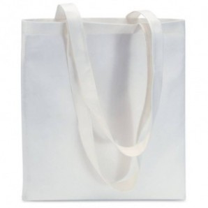 Bolsa de la compra non woven asas largas Blanco