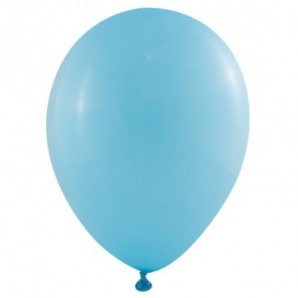 Pack globos de 25 cm + varillas + inflador manual Azul bebé