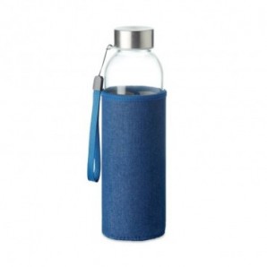 Botella cristal con funda neopreno denim 500 ml Azul