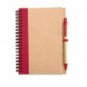 Libreta papel reciclado y Bolígrafo Rojo
