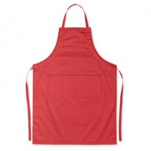 Delantal de cocina ajustable con bolsillos Rojo