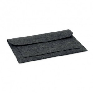 Portadocumentos de felpa con bolsillo y asa Gris oscuro