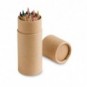 Caja cilíndrica con 12 lápices de color Natural