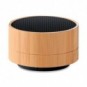 Altavoz bluetooth redondo con bambú luz inferior Negro