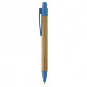 Bolígrafo de bambú y paja de trigo Azul claro