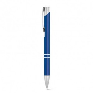Bolígrafo de aluminio brillante tinta negra Azul real