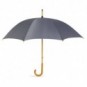 Paraguas manual con mango de madera Gris