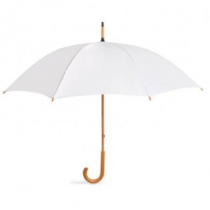 Paraguas manual con mango de madera Blanco
