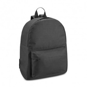 Mochila en poliéster con bolsillo frontal Negro