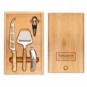 Set para queso y vinos en estuche de bambú