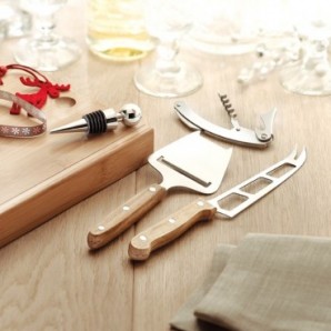 Set para queso y vinos en estuche de bambú - vista 3
