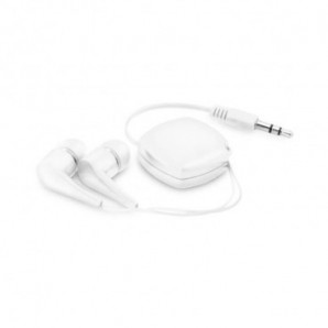 Auriculares retráctiles en funda Blanco
