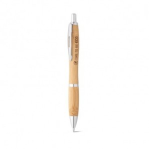 Bolígrafo de bambú y terminales metálicos