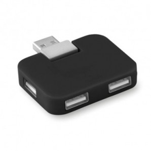 Hub USB 4 puertos de plástico Negro