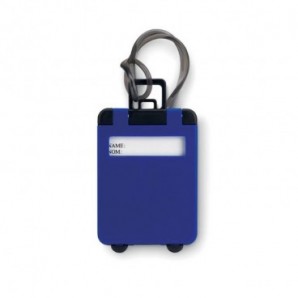 Identificador trolley con forma de maleta Azul real